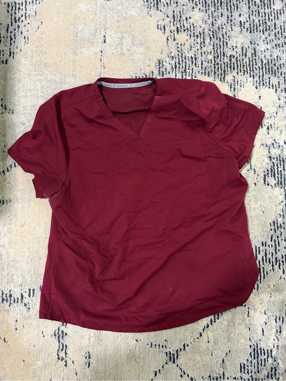 Fabletics Women’s Short Sleeve V-Neck Top in Burgundy